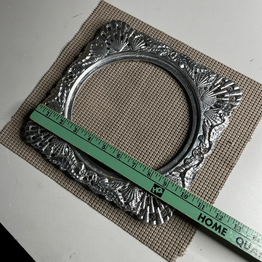 Arthur Court 1993 Aluminum Seashell Seahorse Picture Frame Vintage Coastal Silve